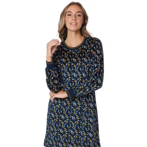 Pastunette Dames nachthemd: Blauw, Fleece ( PAS.128 )