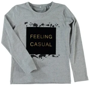 Tshirt NITLEISA, feeling casual (Licht grijs)