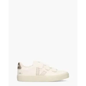 Veja Recife Logo Chromefree Leather Wit/Goud Damessneakers