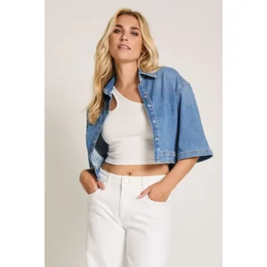 Para Mi Jeans vest: Mauve, Jacket, Daily denims, Mid sky Blue ( PARA.362 )