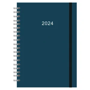 Agenda - 2024 - Thuiswerkagenda - Blauw - Groot - 17,5x25cm