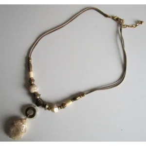 Fantasiejuweel ketting Marmer/brons/naturel