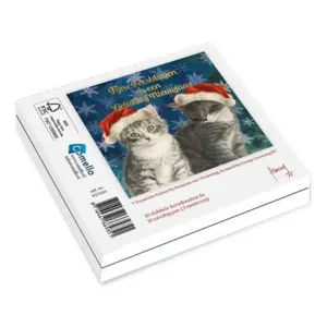 Kaarten - Kerst - Franciens katten - Kat met kerstmuts & Twee kittens ijskristallen - 10st.