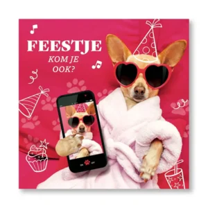 Uitnodigingskaarten - Sassy hondje - 6st. - VBE.2019