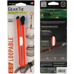 Nite Ize Gear Tie Loopable Twist Tie 12" Fel Oranje 2 Stuks Herbruikbare kabelbinder GLS12-31-2R7