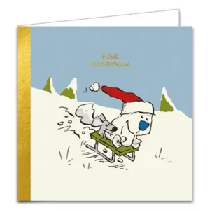 Kaarten - Kerst - Doe eens lief - Sneeuwpop & slee - 10st.