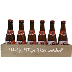 Jupiler Bierpakket : Wil jij Mijn Peter worden? - Houten Kratje