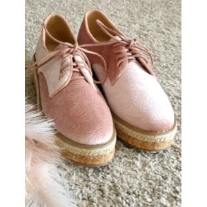 Roze espadrille in daim