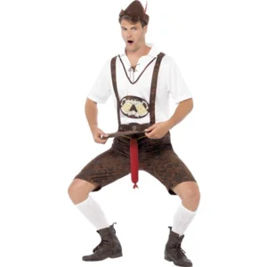 Kostuum - Oktoberfest - Lederhose, shirt & hoed - Braadworst - L