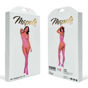 Mapalé Roze Hartjes Visnet Bodystocking Met Strass