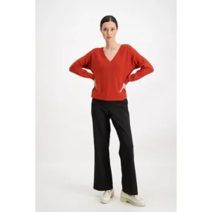 Signe Nature Pull: Brique kleur, V hals  ( Signe.1183 )
