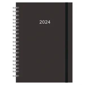 Agenda - 2024 - Thuiswerkagenda - Grijs - Groot - 17,5x25cm