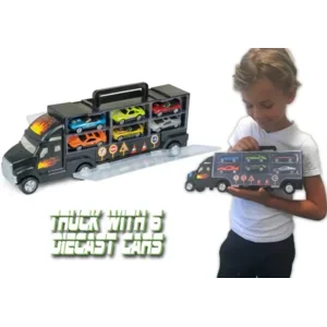 Gear2Play Mini Truck Met 6 Die Cast Auto's