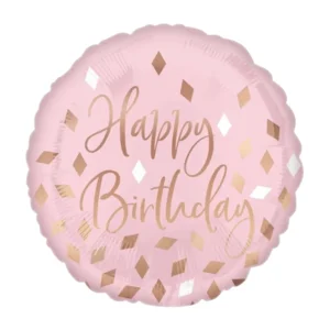 Folieballon - Happy Birthday - Rosé goud - 43cm - Zonder vulling