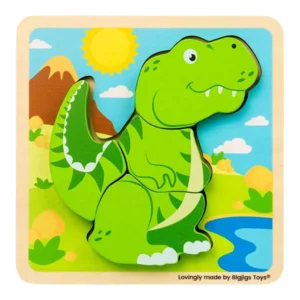 Puzzel - Dino - T-rex - Extra dikke stukken - 4st.