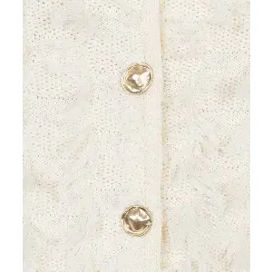 Esqualo Cardigan: Ecru, Lange Mouw, met fringes ( ESQ.315 )