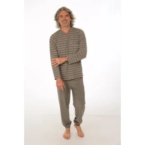 Perlina heren pyjama: Tom, grijs, badstof  lina.118