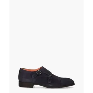 Santoni 14549 Donkerblauw Heren Gespschoenen