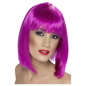 Pruik - Paars - Glam - Fluor / neon
