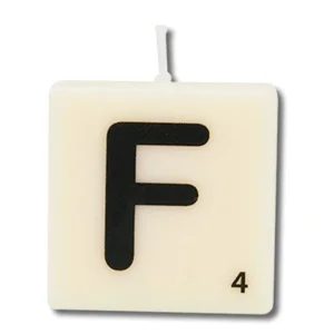 Cijfer- / letterkaarsje - Scrabble - F