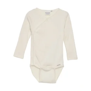 Minymo Unisex Wrap Body LS Rib Seedpearl