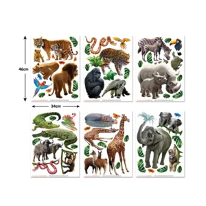 MuurstickerBox Jungle Dieren 65- delig