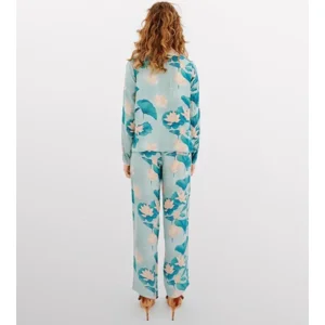 LordsXLilies Dames pyjama 2-delig zijde doorknoop S