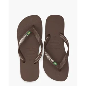 Havaianas Brasil Logo Donkerbruin Herenslippers