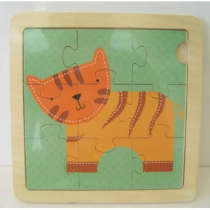 Houten puzzel - Poes - 9 stukjes