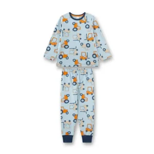 Sanetta Pyjama jongens: Tractor, licht blauw, 100% katoen ( SAN.159 )