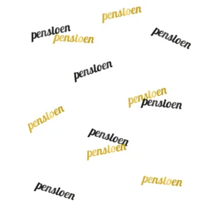 Tafeldecoratie - Pensioen - Confetti - Goud / zwart