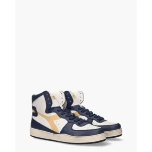 Diadora Heritage Mi Basket Used Wit/Blauw/Cognac Herensneakers