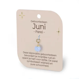 Gouden Charm - Geboortesteen - Juni