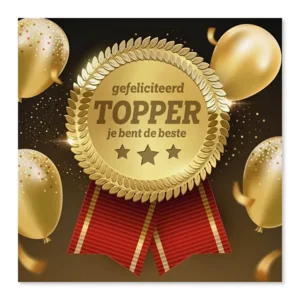 Kaart - Gefeliciteerd topper, je bent de beste - Muziek & licht - VBE.7014