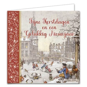 Kaarten - Kerst - Anton Pieck - Kinderen in slee/IJstafereel - 2 motieven - 10st.