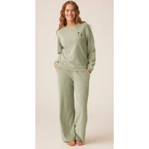 Natura Homewear Dames: Groen, ribfluweel ( NAT.12 )