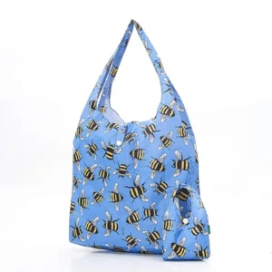 Shopper tas bij blauw gerecycleerde nylon