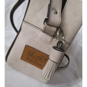 Handtas Lindsay Handgemaakt - 100% Leder Beige/ Bruin