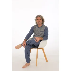 Perlina Heren Pyjama: Otto, interlock brushed, Jeans tot 4XL ( LINA.105