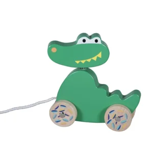 Ebulobo Houten Speelgoed Trekfiguur Krokodil Groen