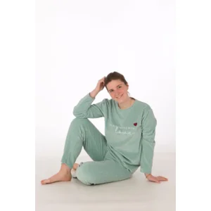 Perlina pyjama dames: Tonia, Velours, opal blauw ( LINA.670 )