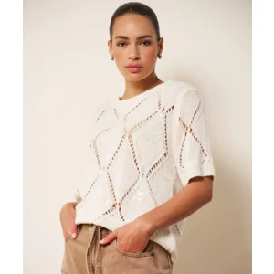 Esqualo Pull: Ecru, Korte mouw ( ESQ.314 )