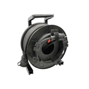 Haspel 310 - 40 meter - 3G1.5 - Neopreen - IP44 - Penaarde - Zwarte polyamide stekkers