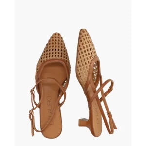 Di Lauro Dania Bruin/Beige Dames Slingbackpumps