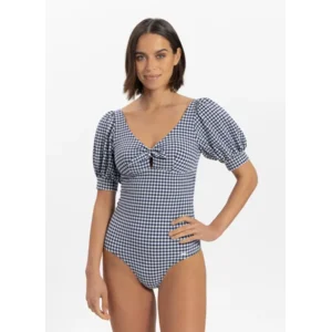 Cyell Gingham badpak in blauwe vichy-print