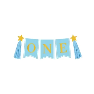 Paper Dreams High Chair Banner First Birthday Boy