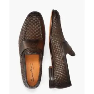 Santoni 13903 Donkerbruin Herenloafers