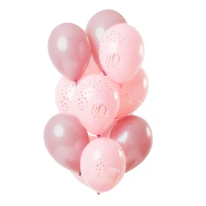 Ballonnen - 40 jaar - Luxe - Roze, roségoud - 30cm - 12st
