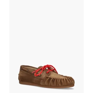 Posa Boat Loafer Wrinkle Bruin Dames Veterschoenen