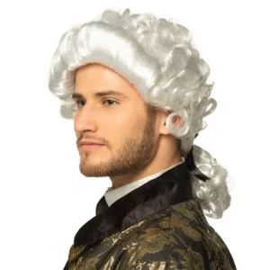 Barok Pruik Wit – Klassieke Verkleedpruik voor Volwassenen